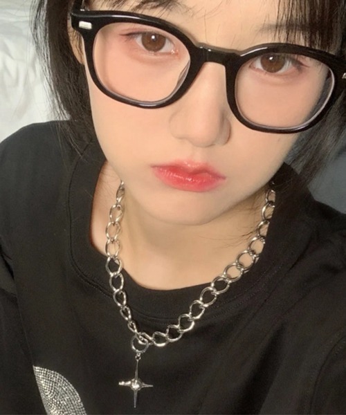 HALEY PESCA(ヘーリーペスカ)の「HALEY PESCA/スクエアフレーム クリアメガネ(メガネ・レディース・ブラック/レオパード/クリア・FREE)」の8枚目の写真
