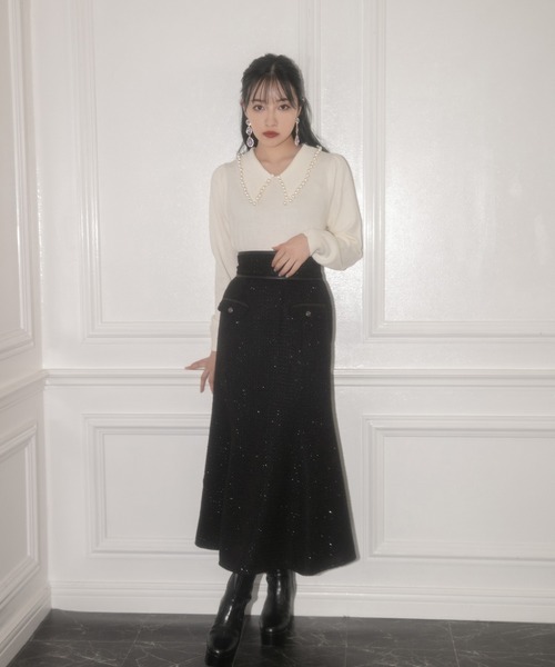 ANDGEEBEE（アンジービー）の「ツィードマーメイドロングスカート（スカート・レディース・アイボリー/ブラック・MEDIUM）」の17枚目の写真