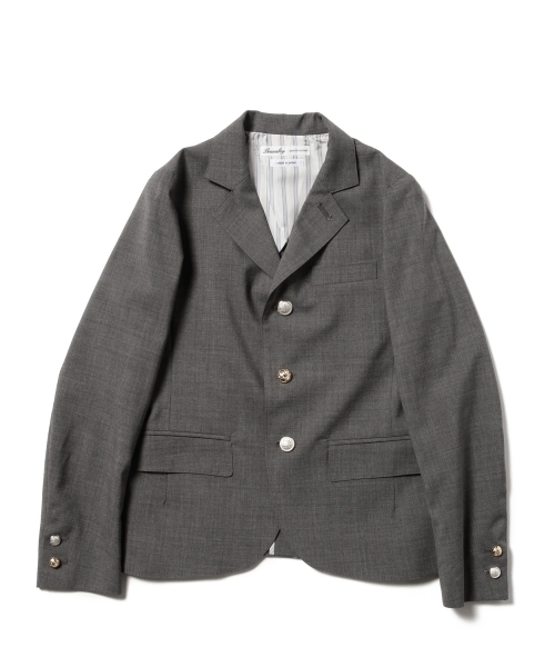 BEAMS BOY（ビームスボーイ）の「BEAMS BOY / ウール トロ 3ボタン ブレザー 15SS（テーラードジャケット・レディース・グレー/ネイビー・1/0）」の3枚目の写真