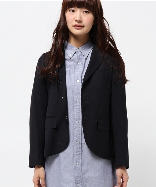 BEAMS BOY（ビームスボーイ）の「BEAMS BOY / ウール トロ 3ボタン ブレザー 15SS（テーラードジャケット・レディース・グレー/ネイビー・1/0）」の2枚目の写真