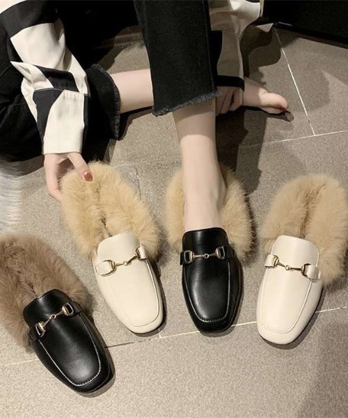 SUGAR BISKET（シュガービスケット）の「ファーバブーシュ（パンプス・レディース・ブラック/オフホワイト/カーキブラウン・40/38/39/35/36/37）」の5枚目の写真