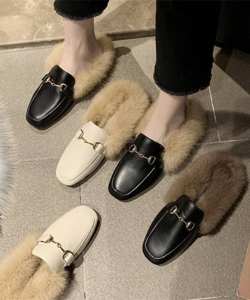 SUGAR BISKET（シュガービスケット）の「ファーバブーシュ（パンプス・レディース・ブラック/オフホワイト/カーキブラウン・40/38/39/35/36/37）」の7枚目の写真