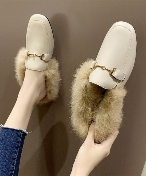 SUGAR BISKET（シュガービスケット）の「ファーバブーシュ（パンプス・レディース・ブラック/オフホワイト/カーキブラウン・40/38/39/35/36/37）」の10枚目の写真