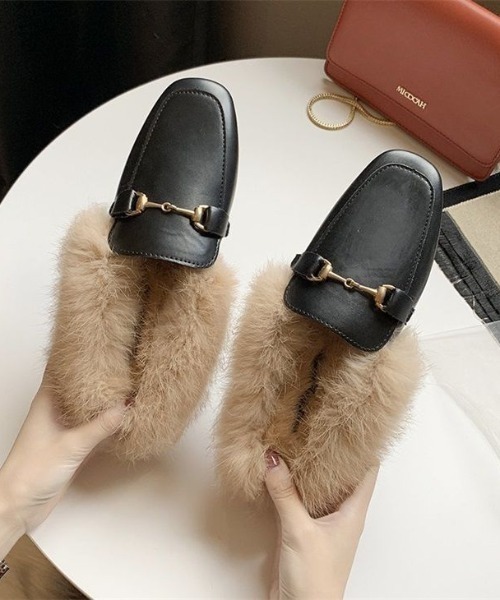 SUGAR BISKET（シュガービスケット）の「ファーバブーシュ（パンプス・レディース・ブラック/オフホワイト/カーキブラウン・40/38/39/35/36/37）」の14枚目の写真