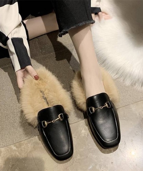 SUGAR BISKET（シュガービスケット）の「ファーバブーシュ（パンプス・レディース・ブラック/オフホワイト/カーキブラウン・40/38/39/35/36/37）」の16枚目の写真