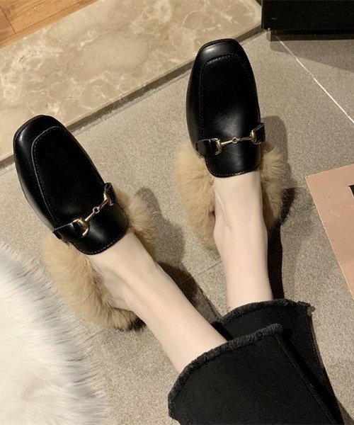 SUGAR BISKET（シュガービスケット）の「ファーバブーシュ（パンプス・レディース・ブラック/オフホワイト/カーキブラウン・40/38/39/35/36/37）」の17枚目の写真