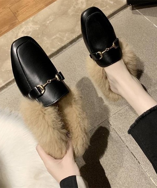 SUGAR BISKET（シュガービスケット）の「ファーバブーシュ（パンプス・レディース・ブラック/オフホワイト/カーキブラウン・40/38/39/35/36/37）」の18枚目の写真