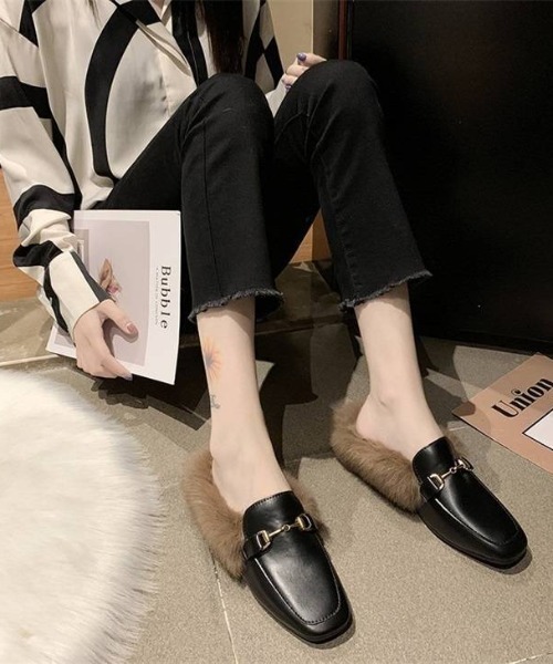 SUGAR BISKET（シュガービスケット）の「ファーバブーシュ（パンプス・レディース・ブラック/オフホワイト/カーキブラウン・40/38/39/35/36/37）」の22枚目の写真