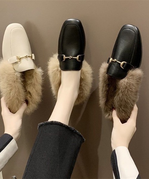 SUGAR BISKET（シュガービスケット）の「ファーバブーシュ（パンプス・レディース・ブラック/オフホワイト/カーキブラウン・40/38/39/35/36/37）」の8枚目の写真