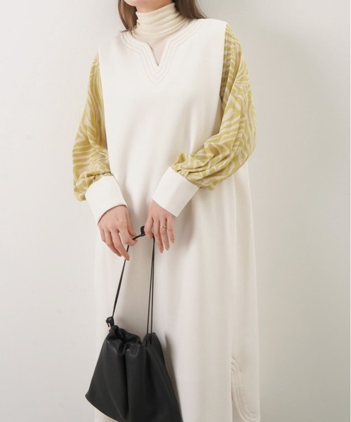 本物特別セール品 ゼブラスリーブワンピース Luca Lady Raw Luca ルカ レディラックルカ のワンピース Raw ワンピース Fudge ローファッジ オープニング大セール