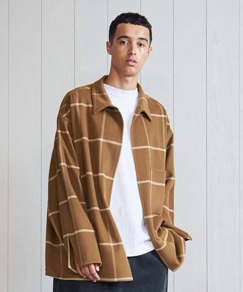 H BEAUTY&YOUTH UNITED ARROWS(エイチビューティーアンドユースユナイテッドアローズ)の「<H>STOLE CHECK SHIRT/シャツ(シャツ/ブラウス・メンズ・クリーム/ケリー/ブラウン・S/M/XS/L)」の1枚目の写真