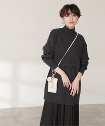 N.(N. Natural Beauty Basic) | ウール混ケーブルレイヤード風ニットミニワンピース(ワンピース)