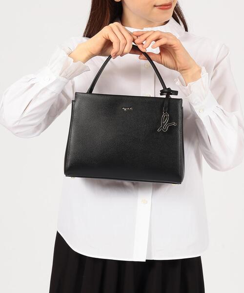 美品】agnes b. 2way レザー ワンハンドルバッグ ブラック agnes b 
