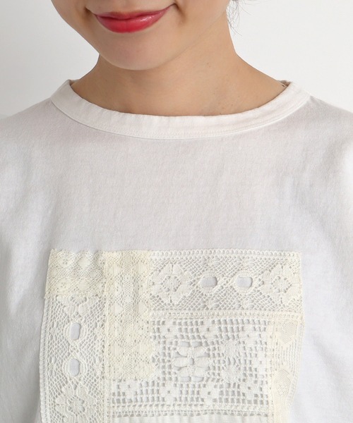 chambre de charme（シャンブルドゥシャーム）の「cdc USAコットン　刺繍とレースTee（Tシャツ/カットソー・レディース・ブラック/アイボリー・FREE）」の22枚目の写真