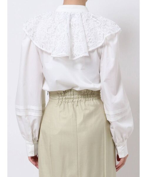 dazzlin（ダズリン）の「ラッフルカラーブラウス（シャツ/ブラウス・レディース・オフホワイト/グレー/グリーン/その他1/ブラック・FREE）」の7枚目の写真