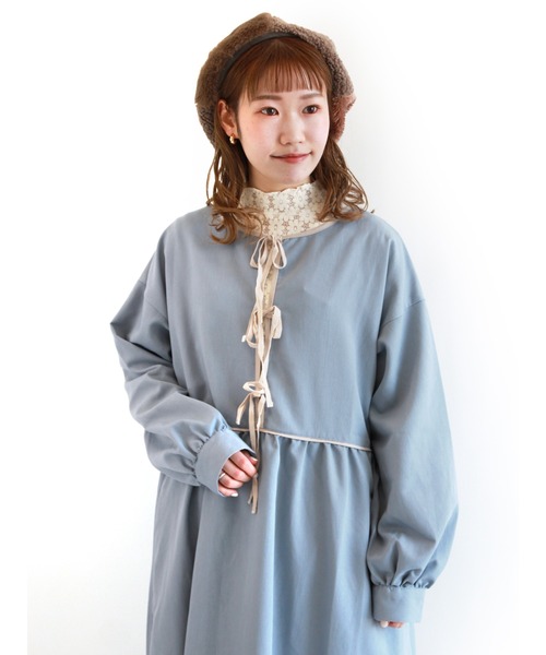 ehka sopo(エヘカソポ)の「総レースハイネック長袖カットソー(Tシャツ/カットソー・レディース・ベージュ/キナリ/オフホワイト/ブラック・フリ-)」の20枚目の写真