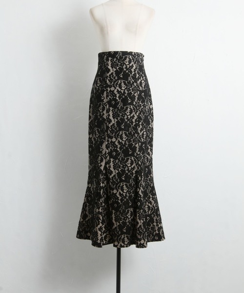 tocco closet(トッコ クローゼット)の「フラワーレースマーメイドスカート(スカート・レディース・ブルー/ブラック・M)」の5枚目の写真
