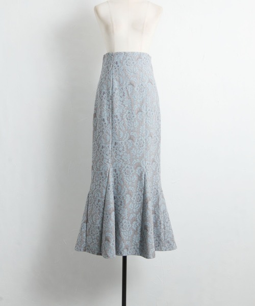 tocco closet(トッコ クローゼット)の「フラワーレースマーメイドスカート(スカート・レディース・ブルー/ブラック・M)」の3枚目の写真