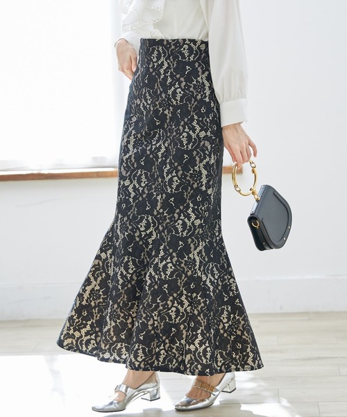 tocco closet(トッコ クローゼット)の「フラワーレースマーメイドスカート(スカート・レディース・ブルー/ブラック・M)」の16枚目の写真