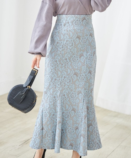 tocco closet(トッコ クローゼット)の「フラワーレースマーメイドスカート(スカート・レディース・ブルー/ブラック・M)」の12枚目の写真