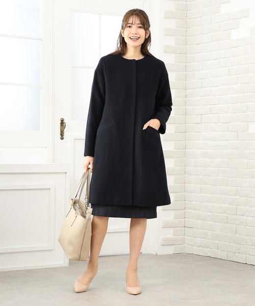 ドロップショルダーノーカラーコート ドロップショルダーノーカラーコート