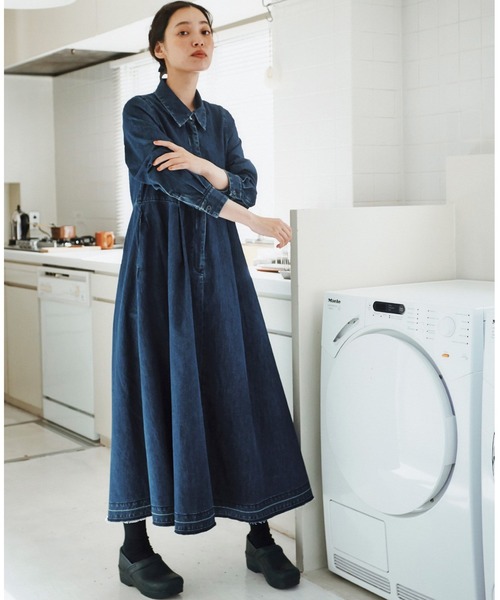 jouetie ジップアップデニムワンピース jouetie スタッズデニムワンピース（ブラック） -ファッション