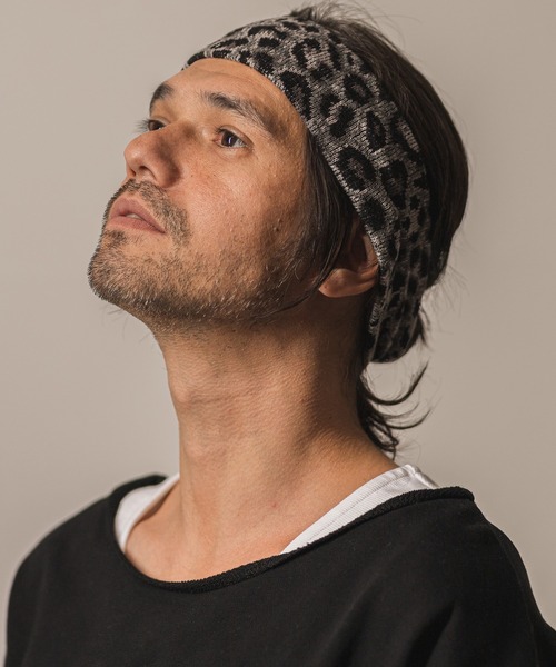 CAMBIO(カンビオ)の「mko10276-Leopard Jacquard Hair Band ヘアバンド(その他ヘアアクセサリー・メンズ・ベージュ/チャコール・FREE)」の2枚目の写真