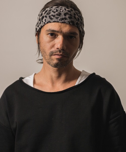 CAMBIO(カンビオ)の「mko10276-Leopard Jacquard Hair Band ヘアバンド(その他ヘアアクセサリー・メンズ・ベージュ/チャコール・FREE)」の3枚目の写真