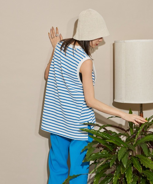 Auntie Rosa Holiday(アンティローザホリデー)の「ヘビーウェイトオーバーサイズタンクトップ(タンクトップ・レディース・チャコールグレー/ブラック/オフホワイト/ピンク/ターコイズブルー/ブルー・FREE)」の8枚目の写真