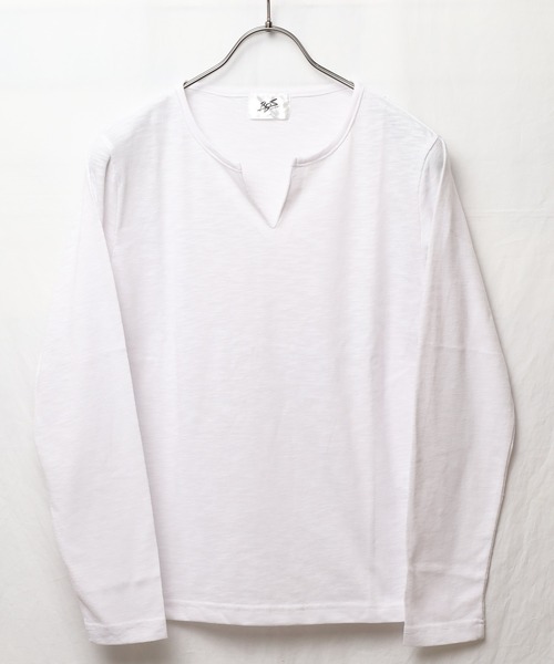INNOCENT(イノセント)の「『RDS』キーネックスラブ天竺カットソー(Tシャツ/カットソー・レディース・ホワイト/ブラック/ネイビー/グレー/カーキ/ライトピンク・MEDIUM/X-LARGE/LARGE)」の2枚目の写真