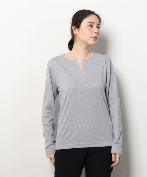 INNOCENT(イノセント)の「『RDS』キーネックスラブ天竺カットソー(Tシャツ/カットソー・レディース・ホワイト/ブラック/ネイビー/グレー/カーキ/ライトピンク・MEDIUM/X-LARGE/LARGE)」の10枚目の写真