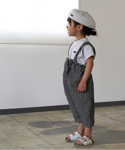 quoti use fith（クゥオティ　ユース　フィス）の「ドットギンガムチェック イージサロペット（サロペット/オーバーオール・キッズ・ブラック/ブルー・90/100/110/120/80/130）」の9枚目の写真