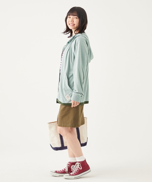 KRIFF MAYER Lady's Collection(クリフメイヤーレディースコレクション)の「UVカットさらボタンパーカー(パーカー・レディース・オフホワイト/カーキ/サックスブルー/イエロー/カラフル/チャコール・MEDIUM/LARGE)」の10枚目の写真