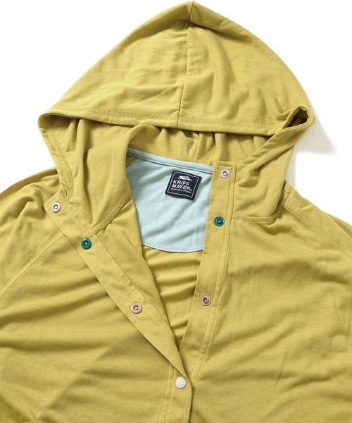 KRIFF MAYER Lady's Collection(クリフメイヤーレディースコレクション)の「UVカットさらボタンパーカー(パーカー・レディース・オフホワイト/カーキ/サックスブルー/イエロー/カラフル/チャコール・MEDIUM/LARGE)」の14枚目の写真