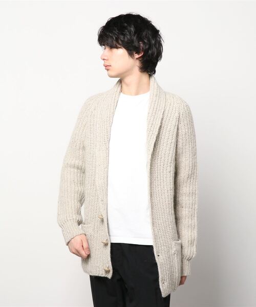 ROBERTO COLLINA(ロベルトコリーナ)の「ROBERTO COLLINA / "ARC5" ニットカーディガン(カーディガン/ボレロ・メンズ・ベージュ/グレー・LARGE/SMALL/MEDIUM)」の2枚目の写真