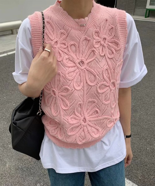 me+em select（ミームセレクト）の「【セットアイテム】花柄ニット