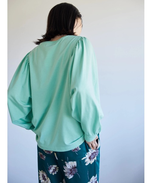 AMERICAN HOLIC(アメリカンホリック)の「袖ギャザーカットプルオーバー(Tシャツ/カットソー・レディース・オフホワイト/サックスブルー/ミント/ダークネイビー・M/L)」の8枚目の写真