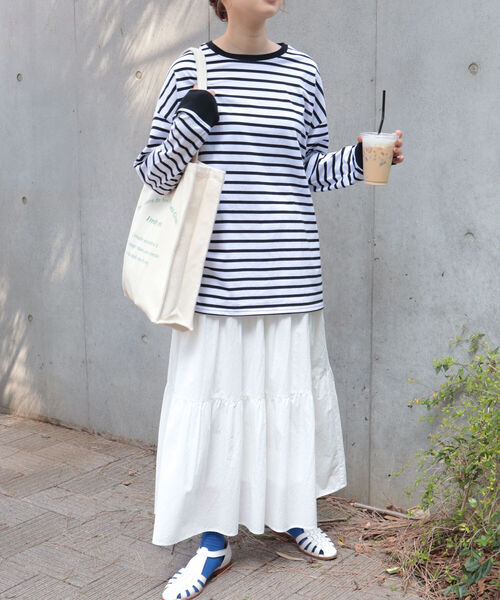 fredy repit(フレディレピ)の「BIGボーダーロンT(Tシャツ/カットソー・レディース・ホワイト×ブラック/グリーン系その他/ブルー系その他/レッド系その他/グリーン系その他3/ブルー系その他3・38)」の19枚目の写真