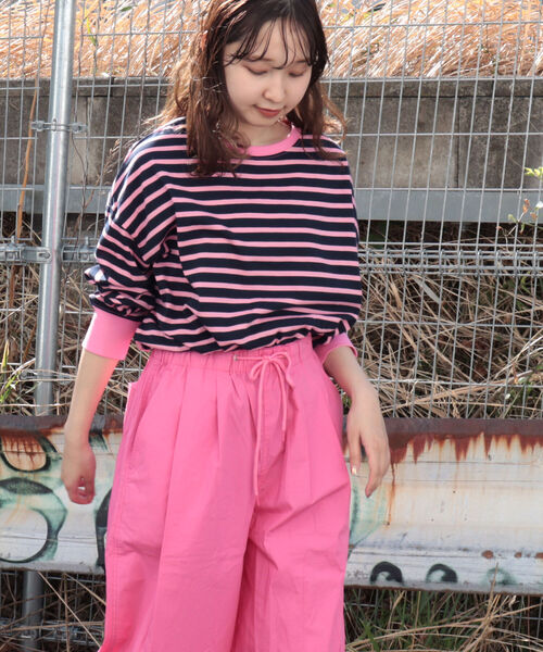 fredy repit(フレディレピ)の「BIGボーダーロンT(Tシャツ/カットソー・レディース・ホワイト×ブラック/グリーン系その他/ブルー系その他/レッド系その他/グリーン系その他3/ブルー系その他3・38)」の14枚目の写真