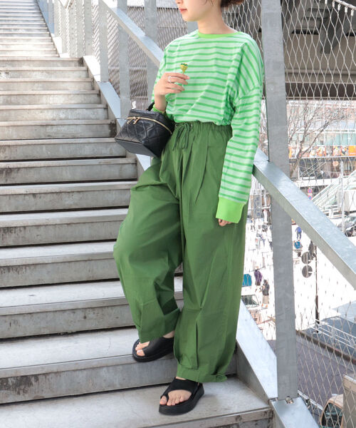 fredy repit(フレディレピ)の「BIGボーダーロンT(Tシャツ/カットソー・レディース・ホワイト×ブラック/グリーン系その他/ブルー系その他/レッド系その他/グリーン系その他3/ブルー系その他3・38)」の10枚目の写真