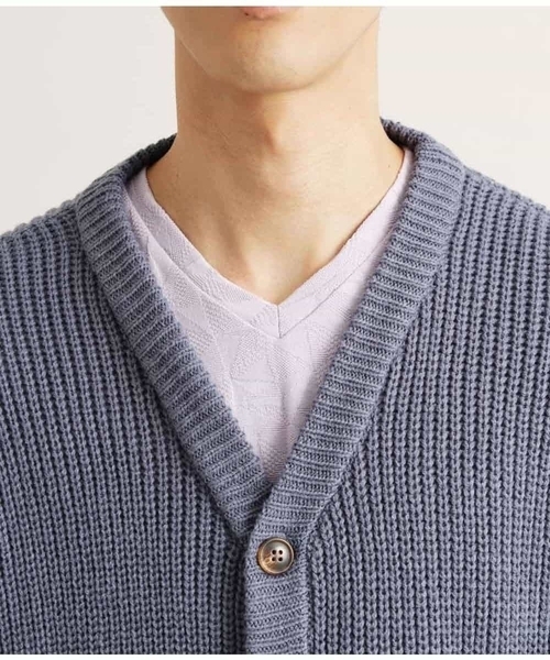 MK MICHEL KLEIN HOMME (エムケーミッシェルクランオム)の「ニットカーディガン(カーディガン/ボレロ・メンズ・ライトブルー/グリーン/ホワイト・46/48)」の14枚目の写真