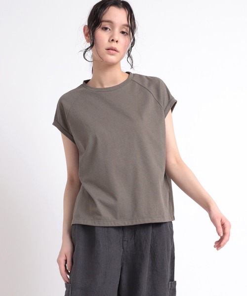 RNA-N（アールエヌエーエヌ）の「M1879 ブークレー天竺キャップスリーブTシャツ（Tシャツ/カットソー・レディース・グレー/ブルー/ナチュラル・MEDIUM）」の2枚目の写真