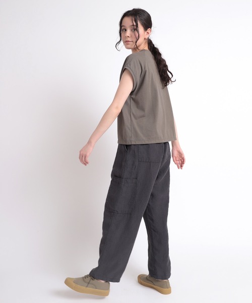 RNA-N（アールエヌエーエヌ）の「M1879 ブークレー天竺キャップスリーブTシャツ（Tシャツ/カットソー・レディース・グレー/ブルー/ナチュラル・MEDIUM）」の13枚目の写真