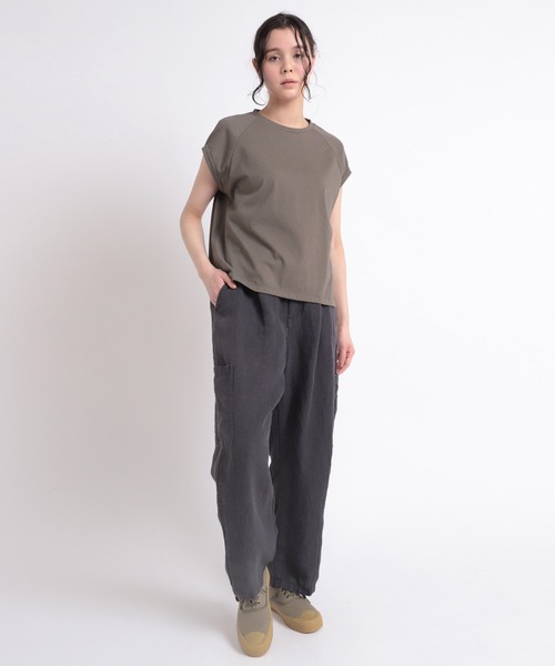 RNA-N（アールエヌエーエヌ）の「M1879 ブークレー天竺キャップスリーブTシャツ（Tシャツ/カットソー・レディース・グレー/ブルー/ナチュラル・MEDIUM）」の11枚目の写真