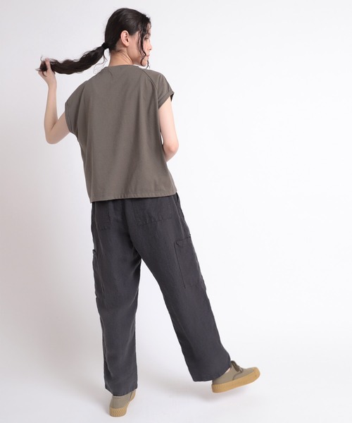 RNA-N（アールエヌエーエヌ）の「M1879 ブークレー天竺キャップスリーブTシャツ（Tシャツ/カットソー・レディース・グレー/ブルー/ナチュラル・MEDIUM）」の9枚目の写真