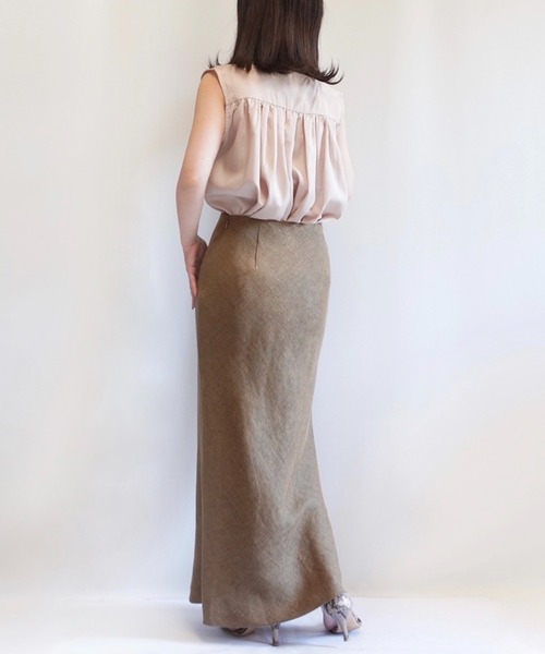 ECRIRE（エクリール）の「【haushinkaコラボ】キーネックイレヘムブラウス（シャツ/ブラウス・レディース・ブラック/ブラウン/グレー/アイボリー・M/L）」の19枚目の写真