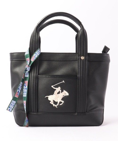 BEVERLY HILLS POLO CLUB(ビバリーヒルズポロクラブ)の「BEVERLY HILLS POLO CLUB キャンバス POLO刺繍 PUレザー トートバッグ Sサイズ(トートバッグ・メンズ・ホワイト系その他/ブラック系その他/ホワイト系その他2・FREE)」の7枚目の写真