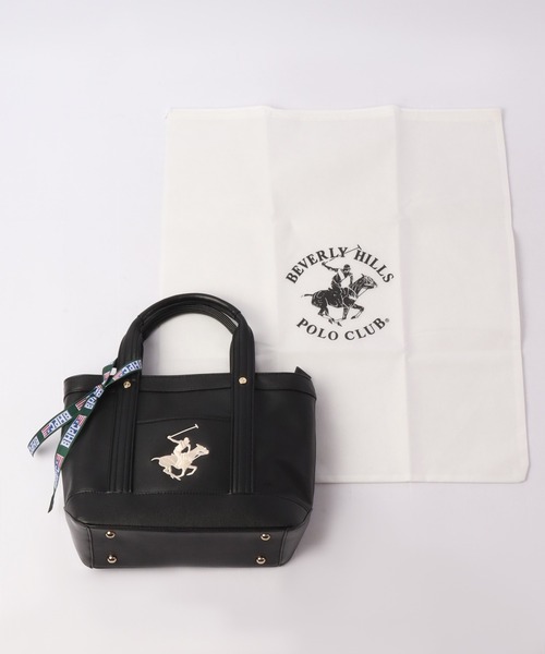 BEVERLY HILLS POLO CLUB(ビバリーヒルズポロクラブ)の「BEVERLY HILLS POLO CLUB キャンバス POLO刺繍 PUレザー トートバッグ Sサイズ(トートバッグ・メンズ・ホワイト系その他/ブラック系その他/ホワイト系その他2・FREE)」の8枚目の写真