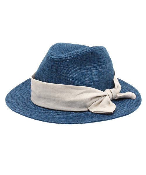 LBC(エルビーシー)の「雑材シートツバ広 中折れ(ハット・レディース・ブルー/ベージュ・ONE SIZE)」の1枚目の写真