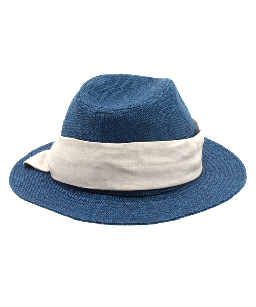 LBC(エルビーシー)の「雑材シートツバ広 中折れ(ハット・レディース・ブルー/ベージュ・ONE SIZE)」の4枚目の写真